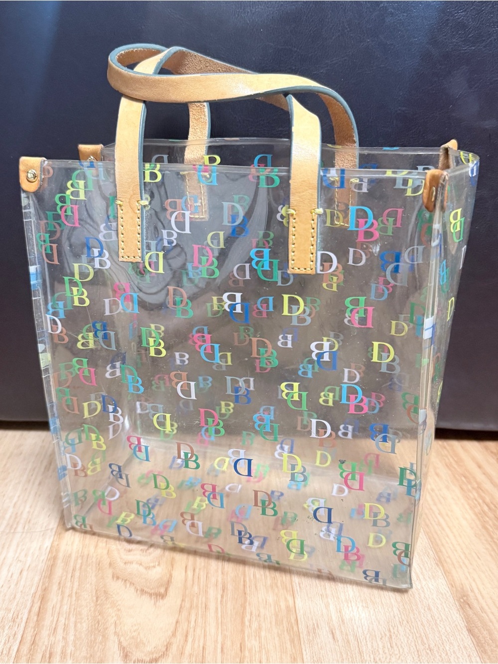 DOONEY & BURKE CLEAR MULTICOLOR LOGO SMALL TOTE